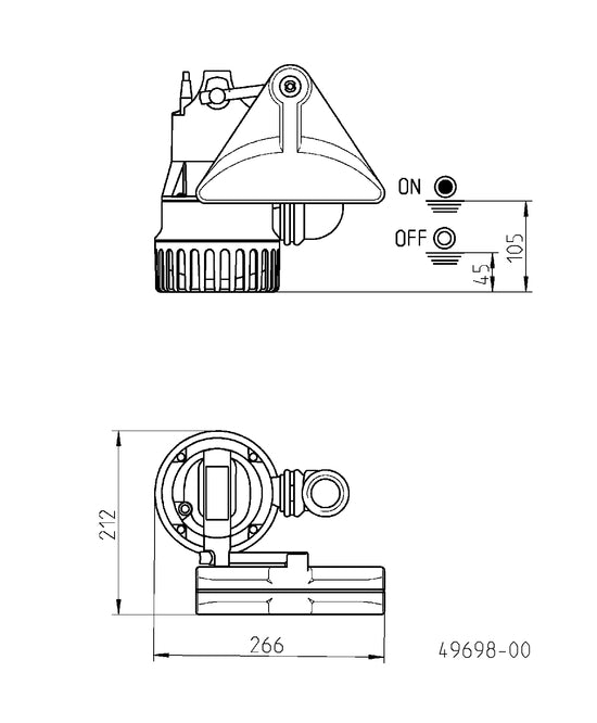 JUNG PUMPEN Schmutzwasserpumpe U3K, 10 m Ltg. - Art. JP50002
