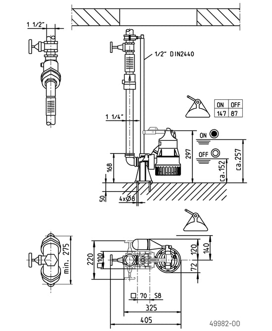 JUNG PUMPEN Schmutzwasserpumpe U3K, 10 m Ltg. - Art. JP50002