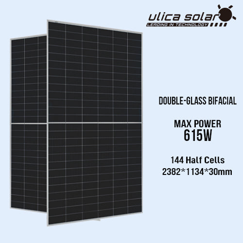 WccSolar - PlusEnergy Solar S. L. - Solarmodul - Ulica Solar
                                                        UL-605-615M-156ADGN N-Type TOPCon Bifacial Module UL-615M-156ADGN - Art. 192575