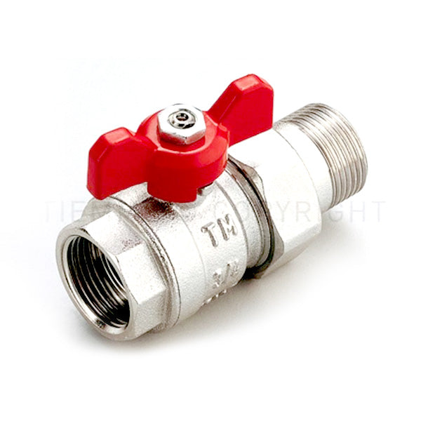 Tiemme Kugelhahn 3/4" Gesamtdurchgang m/f mit Hebel und Verschraubung 2120001