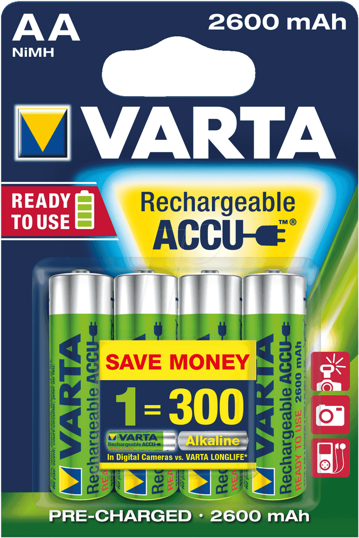 Varta NiMH Professional Akku 5716 4er-Blister - Maximale Leistung für Ihre Geräte