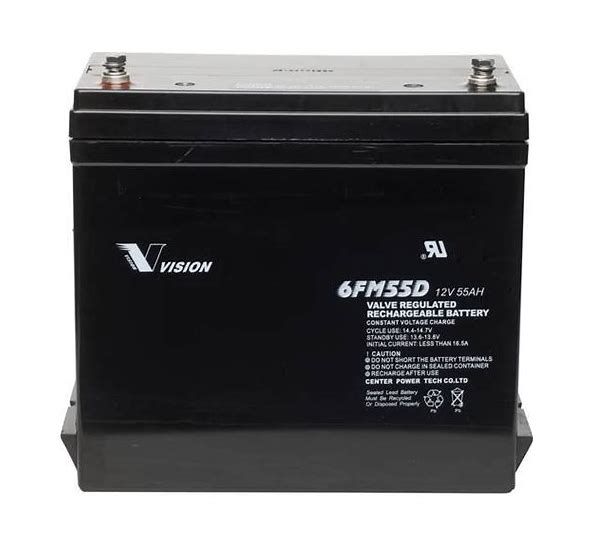 VISION 6FM45DX – 12V Zyklenfester Bleiakku 45Ah (10h) / 50Ah (20h) Wartungsfrei AGM