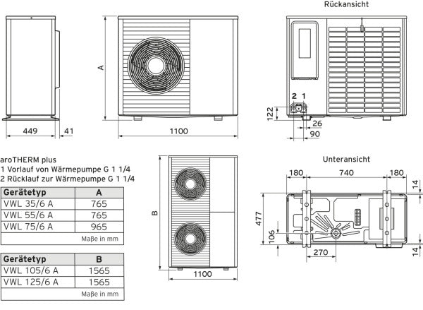 Vaillant Heizungswärmepumpe aroTHERM plus VWL 105/6 A