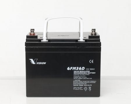 Vision Bleiakku 6FM36DX Cyclic 12V 33Ah (10h) / 36Ah (20h) – Zyklischer AGM-Akku für höchste Ansprüche