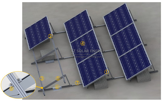 Xiamen Young Zone Solar Technology Co., Ltd. - Montagesysteme - WD-04 Flat Roof/Ballasted Solar Mounting System YZ-WD-06 - Art. 5530
