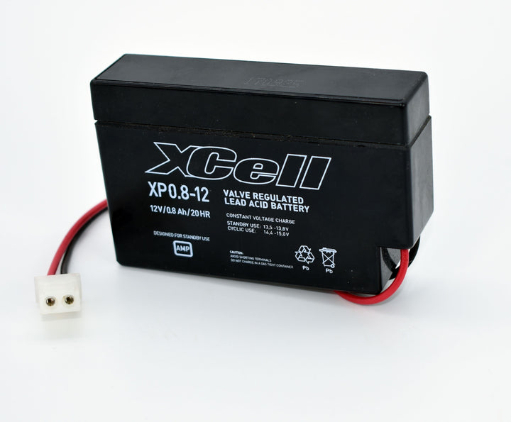 XCELL XP0.812 Bleiakku mit AMP Stecker - 12V und 0,8Ah