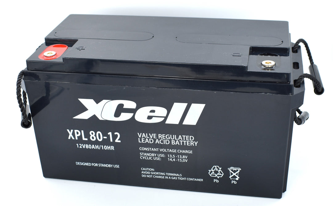 XCELL XPL80-12 Long Life Bleiakku mit 12 V und 80 Ah