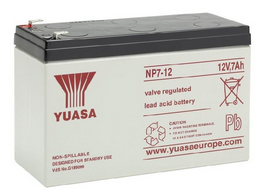 YUASA AGM Bleiakku 12V 7Ah  –  Modell NP7/12, Wartungsfrei, VdS-zertifiziert