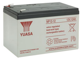 YUASA Bleiakku 12V 12Ah – Modell NP12-12, VdS zertifiziert