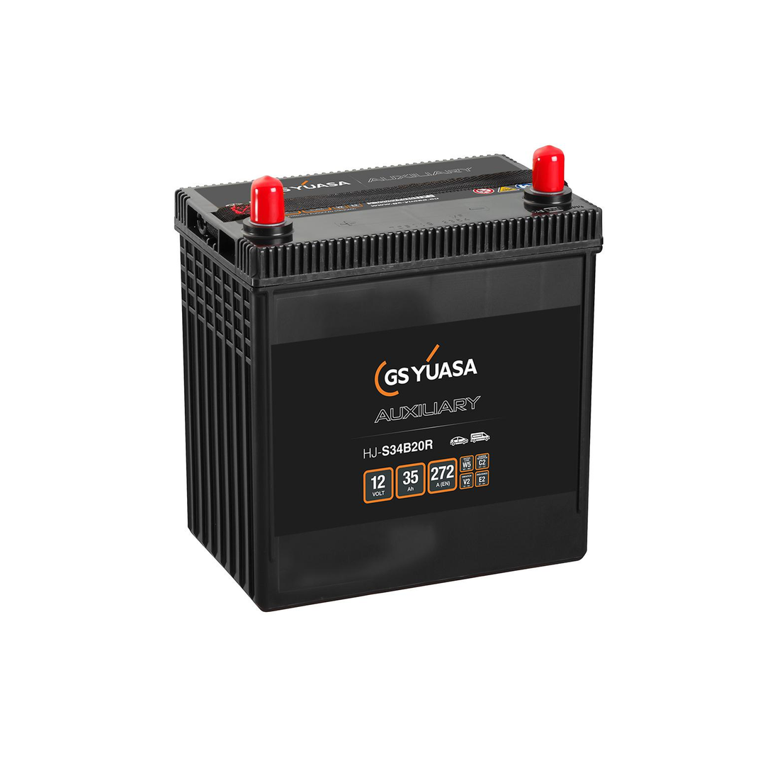 YUASA HJ-S34B20R Autobatterie – 12V AGM Starterbatterie für Hybridfahrzeuge (Start-Stopp geeignet)