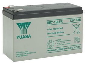 YUASA RE7-12LFR Bleiakku 12V 7Ah – V0-Gehäuse, wartungsfrei, FR-Ausführung für Brandschutzsysteme