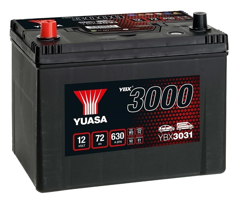 Yuasa Auto Batterie YBX3031 – 12V 72Ah 630A Starterbatterie für PKW