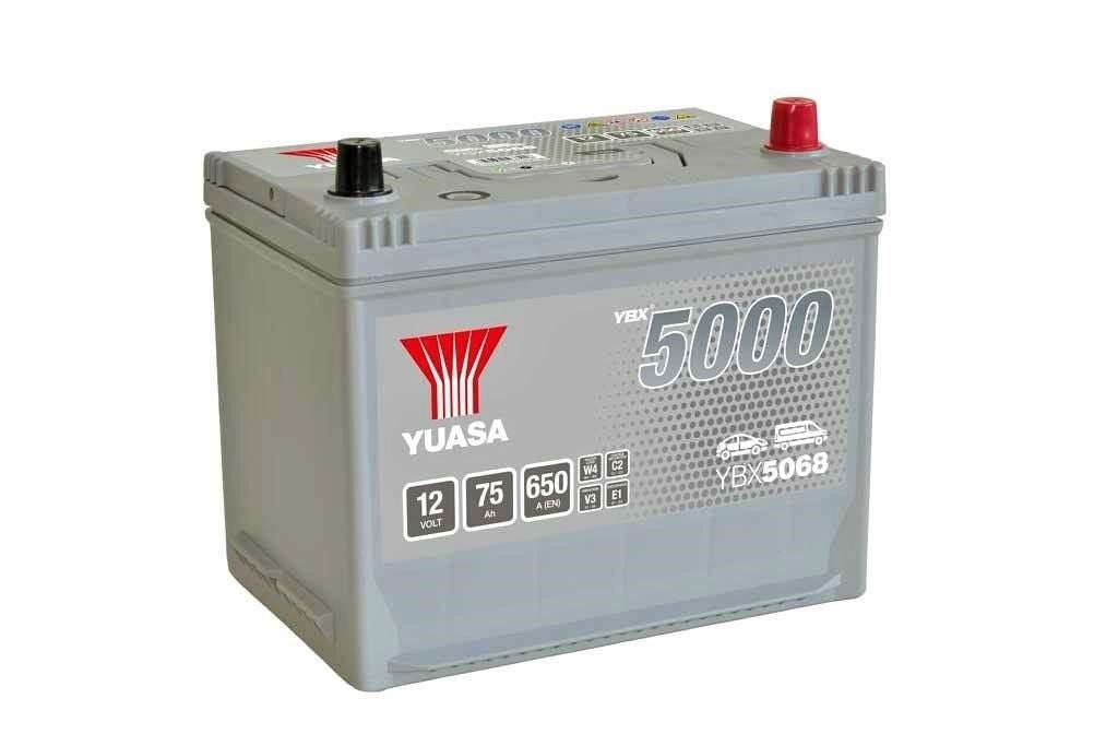 Yuasa Auto Batterie YBX5068 – 12V 75Ah 650A Starterbatterie für PKW