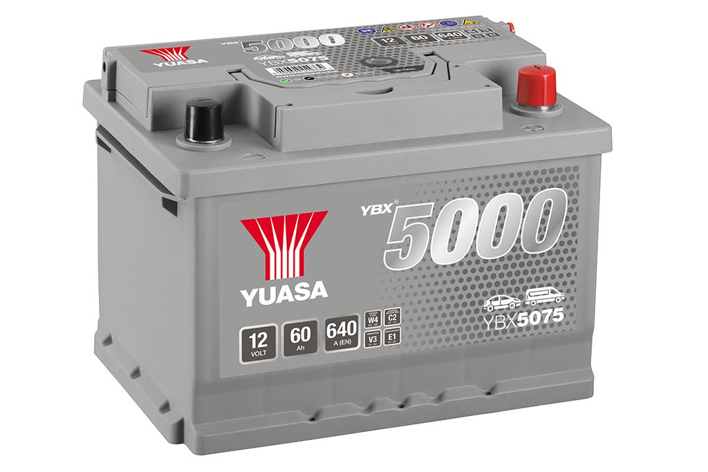 Yuasa Autobatterie YBX5075 (DIN) – 12V 60Ah C20 – Leistungsstarke Starterbatterie für zuverlässigen Fahrzeugbetrieb