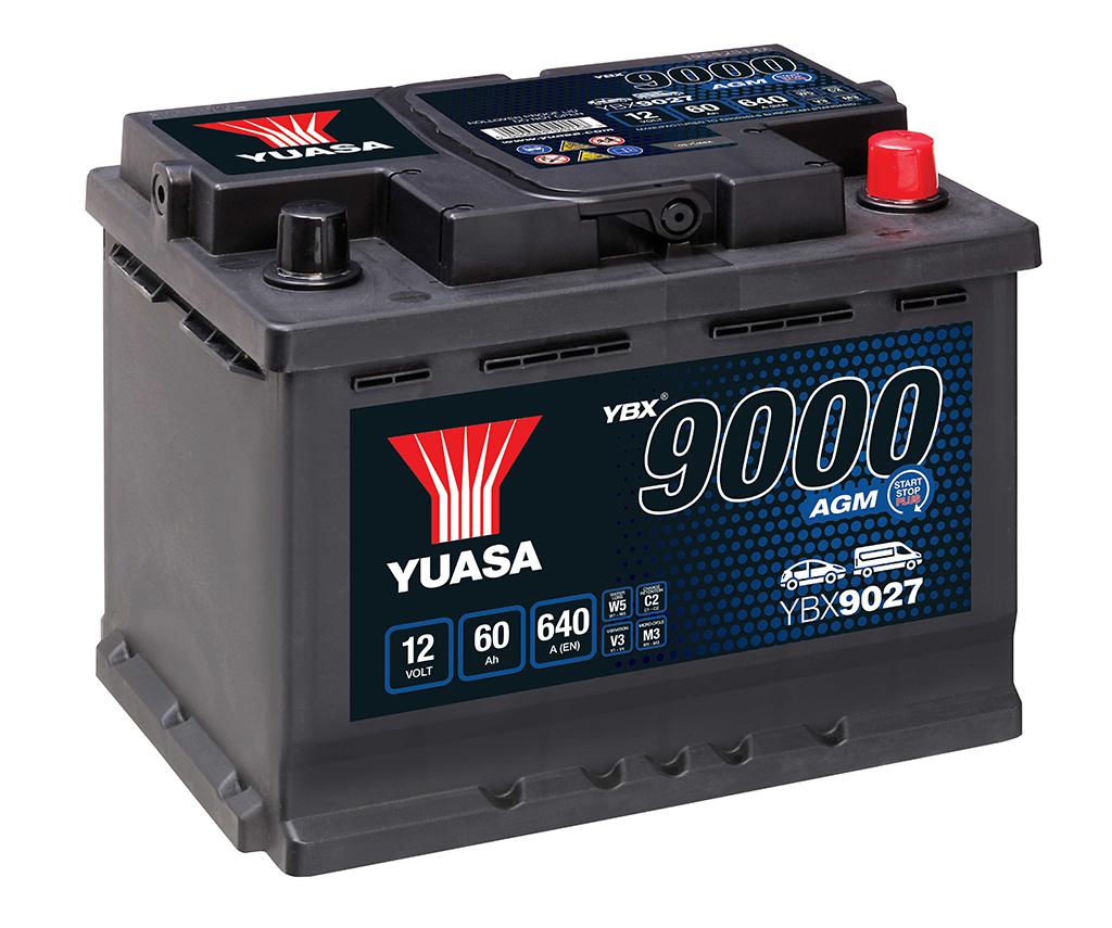 Yuasa Autobatterie YBX9027 (DIN56219) – 12V 60Ah C20 – Hochleistungs-Starterbatterie für zuverlässige Fahrzeugleistung