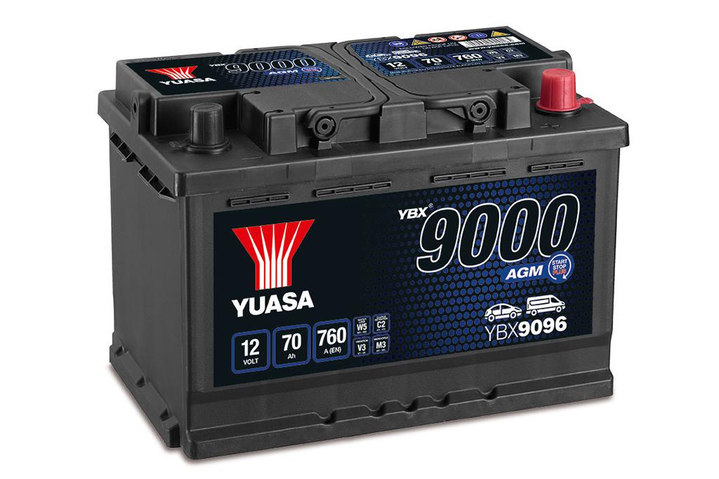 Yuasa Autobatterie YBX9096 (DIN57412) – 12V 70Ah C20 – Hochleistungs-Starterbatterie für zuverlässige Fahrzeugpower