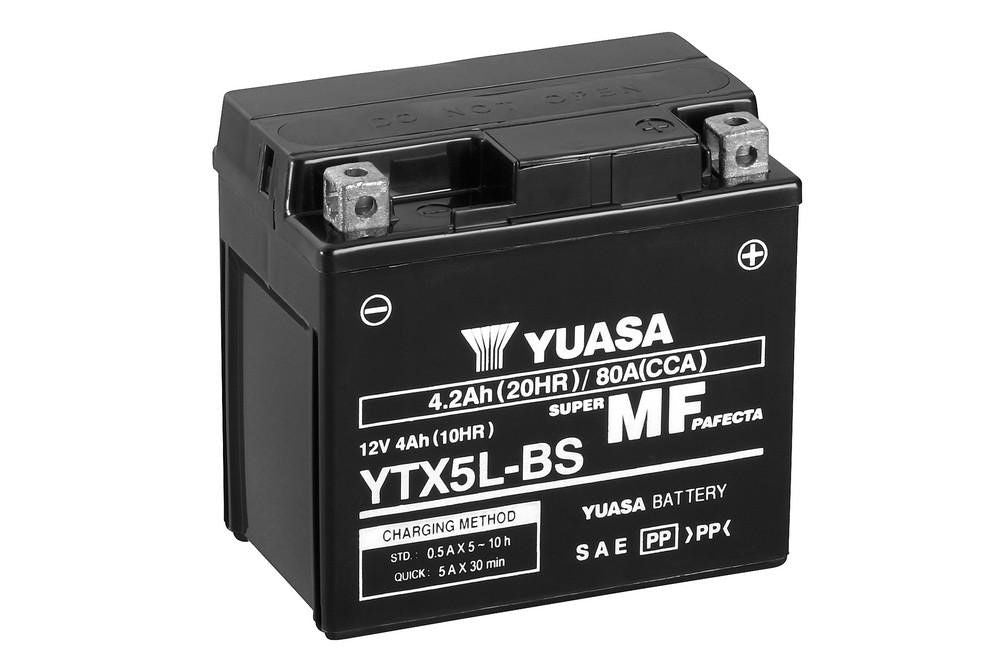 Yuasa Motorrad Batterie YTX5L – 12V / 4,2Ah AGM Starterbatterie