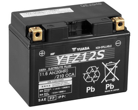 Yuasa Motorrad Batterie YTZ12SWC – 12V 11Ah – Hochleistungs-Starterbatterie für Motorräder