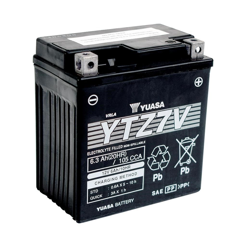 Yuasa Motorrad Batterie YTZ7VWC – 12V 6Ah AGM Starterbatterie