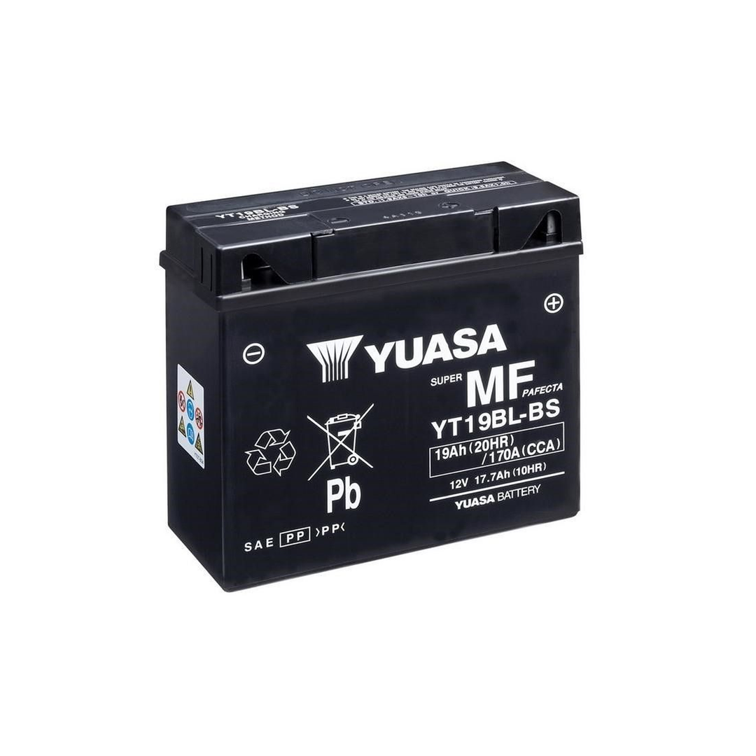 Yuasa YT19BL Motorrad Batterie – 12V 19Ah AGM-Batterie wartungsfrei für Motorräder & Powersport-Fahrzeuge