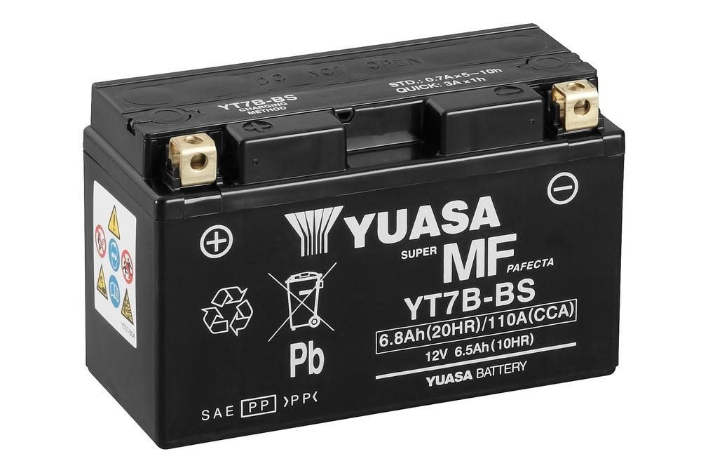 Yuasa YT7B Motorrad Batterie – 12V 6,8Ah AGM-Batterie wartungsfrei für Roller, Motorräder & Powersport-Fahrzeuge