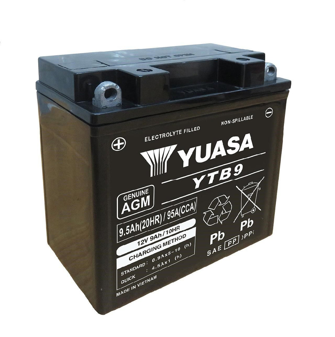Yuasa YTB9 Motorrad Batterie – 12V 9,5Ah AGM-Batterie wartungsfrei für Motorräder & Roller