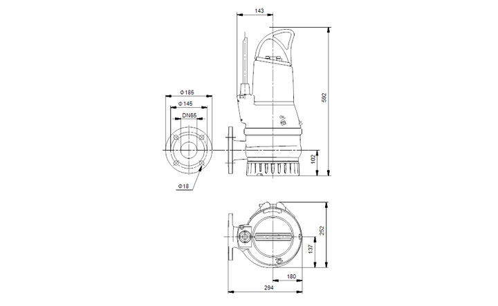 GRUNDFOS Tauchmotorpumpe DP10.65.26.EX.2.50B Nr. 96106543