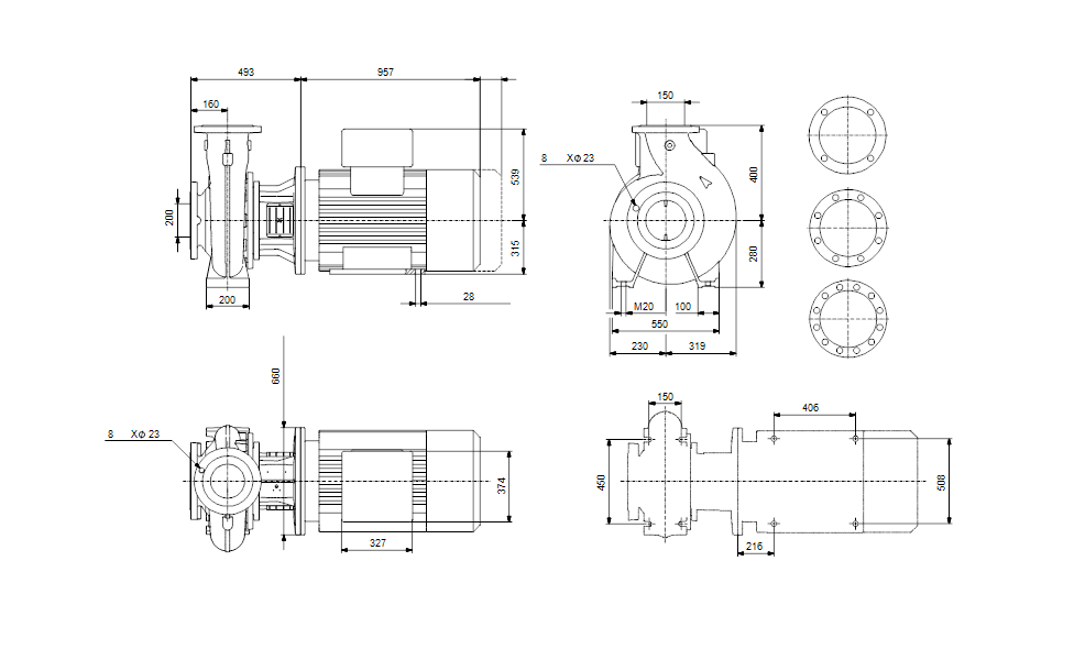 GRUNFOS Einstufige Blockpumpe NB 150-200/224 AAF1AESBQQE1W1 Nr. 98653426