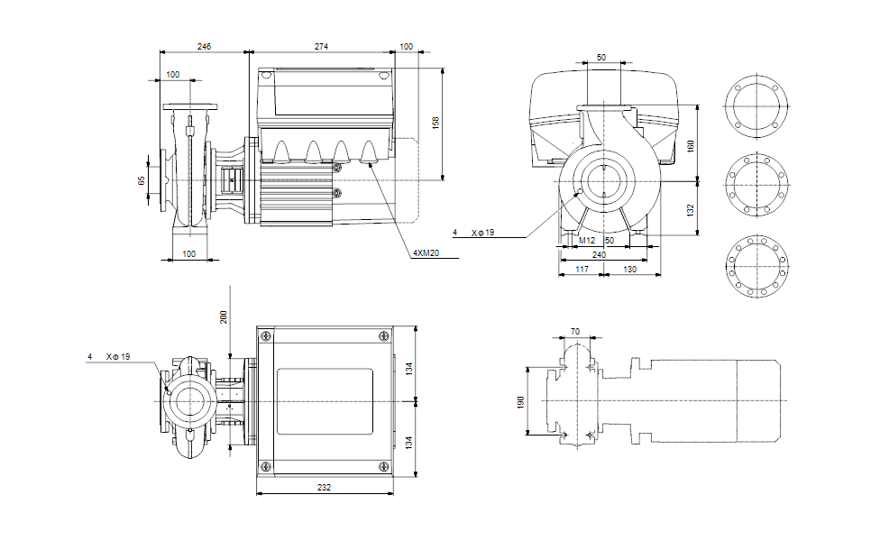GRUNFOS Einstufige Blockpumpe NBE 50-125/125 AAF2AESBQQEEWA Nr. 99104679