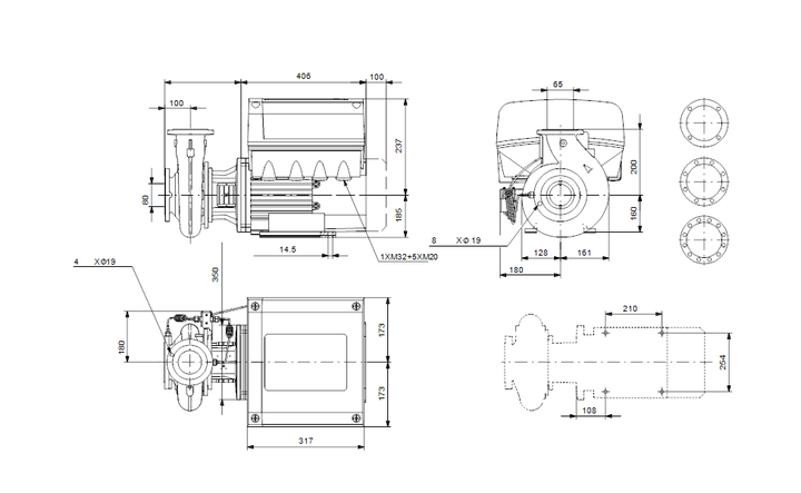 GRUNFOS Einstufige BlockpumpeNBE 65-160/157 ASASF2AESBQQENWB Nr. 99534599