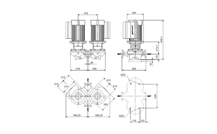 GRUNDFOS Einstufige Inlinepumpe TPED 80-520/2 A-F-B-BAQE-PWB At. 92958056