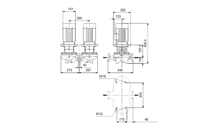 GRUNDFOS Einstufige Inlinepumpe TPD 40-100/4 A-F-A-BQQE-EW3 Art. 96384232