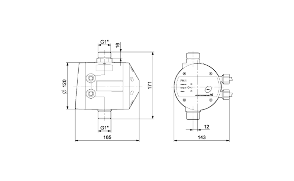 GRUNDFOS Druckerhöhungsanlage PM 1 Art. 96848693