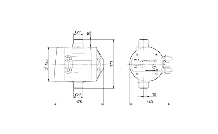 GRUNDFOS Druckerhöhungsanlage PM 2 Art. 96848740