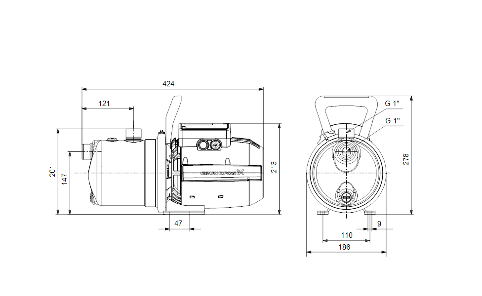 GRUNDFOS Druckerhöhungsanlage JP 4-54 Art. 99458768