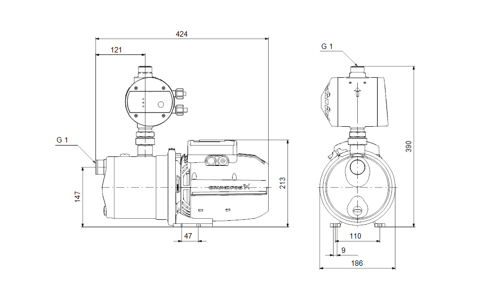 GRUNDFOS Druckerhöhungsanlage JP 4-54 PM1 Art. 99515137
