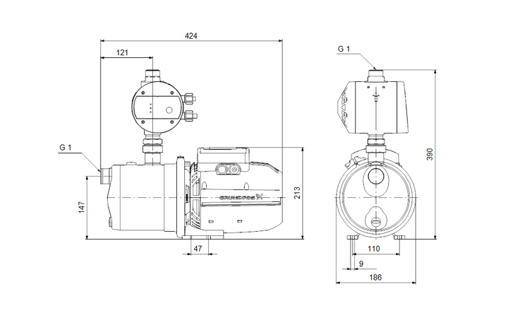 GRUNDFOS Druckerhöhungsanlage JP 4-54 PM1 Art. 99515137