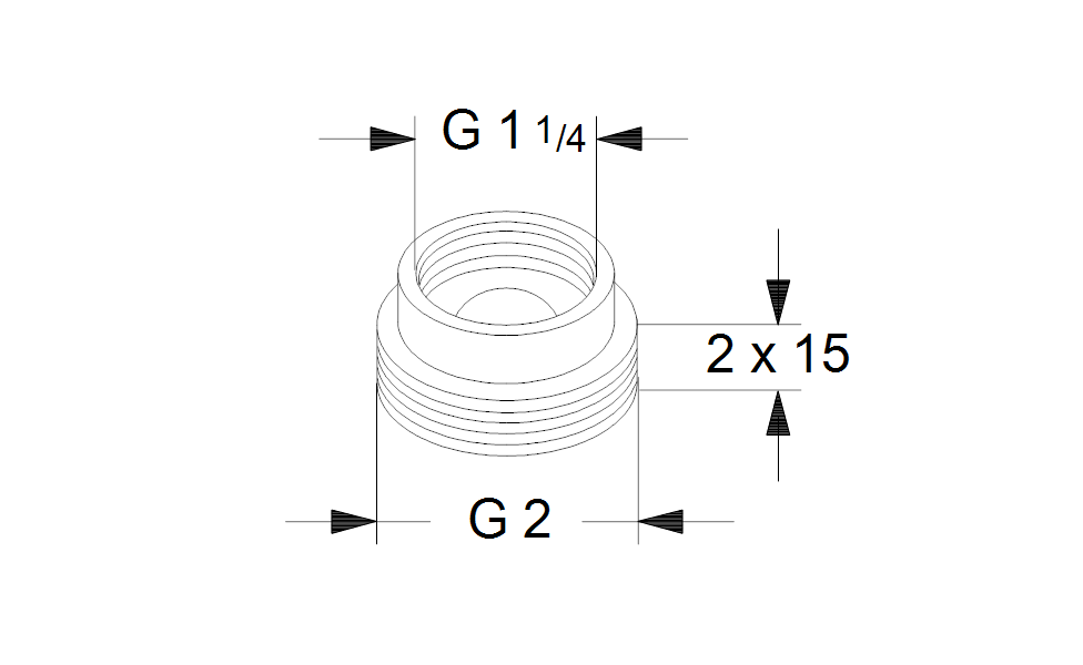 GRUNDFOS Adapter A2 1 1/4"x2" PN 10 Nr. 535041