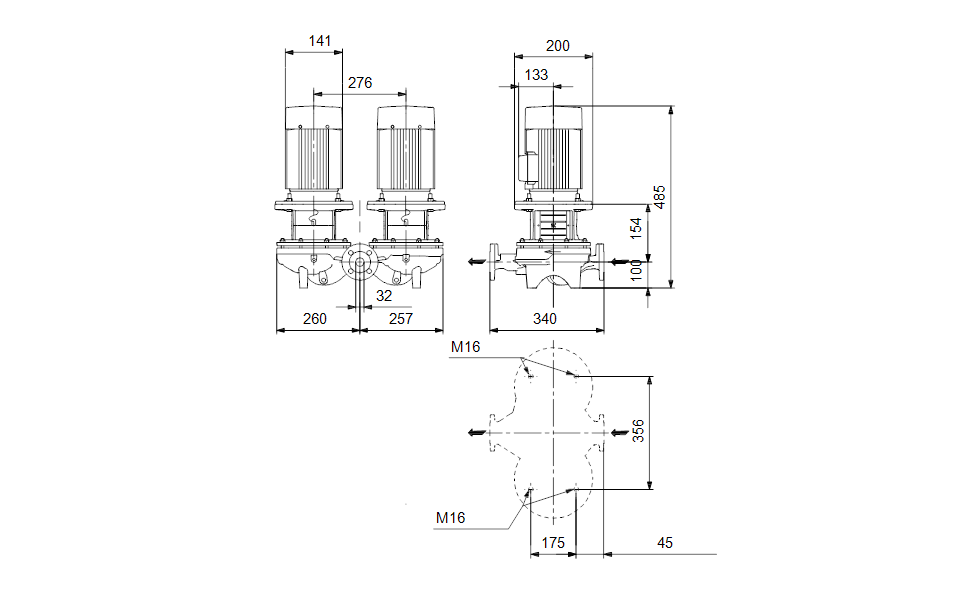 GRUNDFOS Einstufige Inlinepumpe TPD 32-100/4 A-F-A-BQQE-DW3 Art. 96384208
