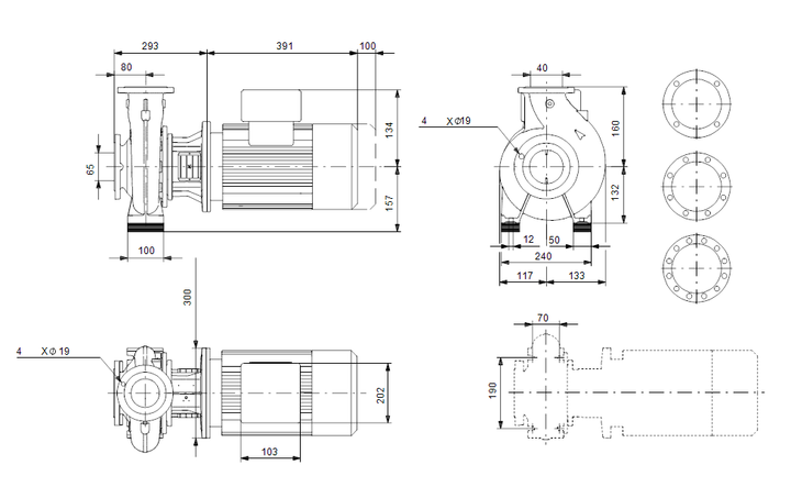 GRUNDFOS Einstufige Blockpumpe NB 40-160/158 AASF2AESBQQELW1 Nr. 98490590 