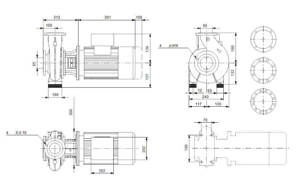 GRUNDFOS Einstufige Blockpumpe NB 50-125/135 AASF2AESBQQELW1 Nr. 98627328 