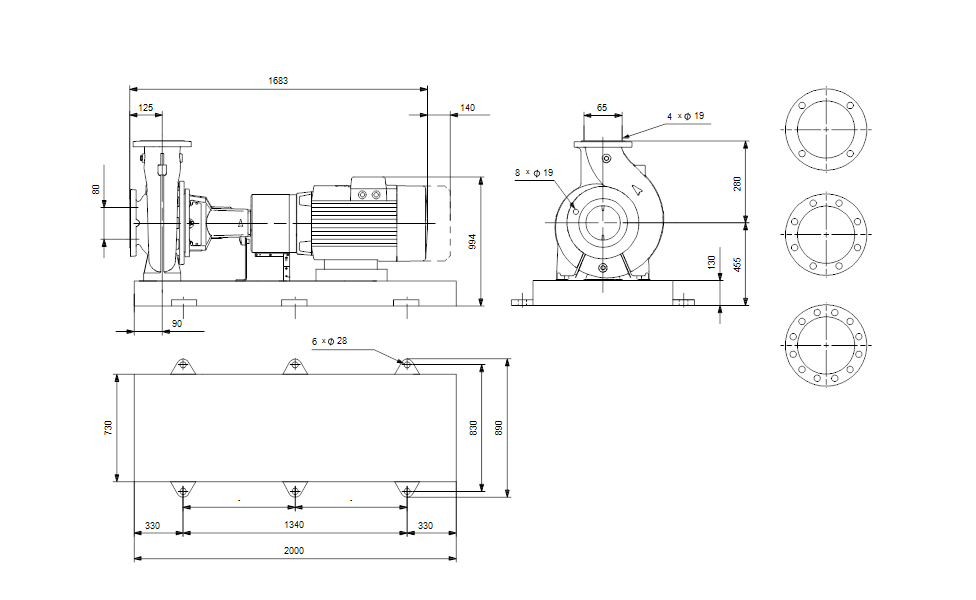 GRUNDFOS Normpumpe NK 65-315/320 AA2F2AESBQQE1W1 Nr. 98972841