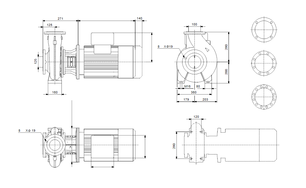 GRUNDFOS Einstufige Blockpumpe NB 100-160/160-140 BAF2AESBQQEEW5 Nr. 98975712