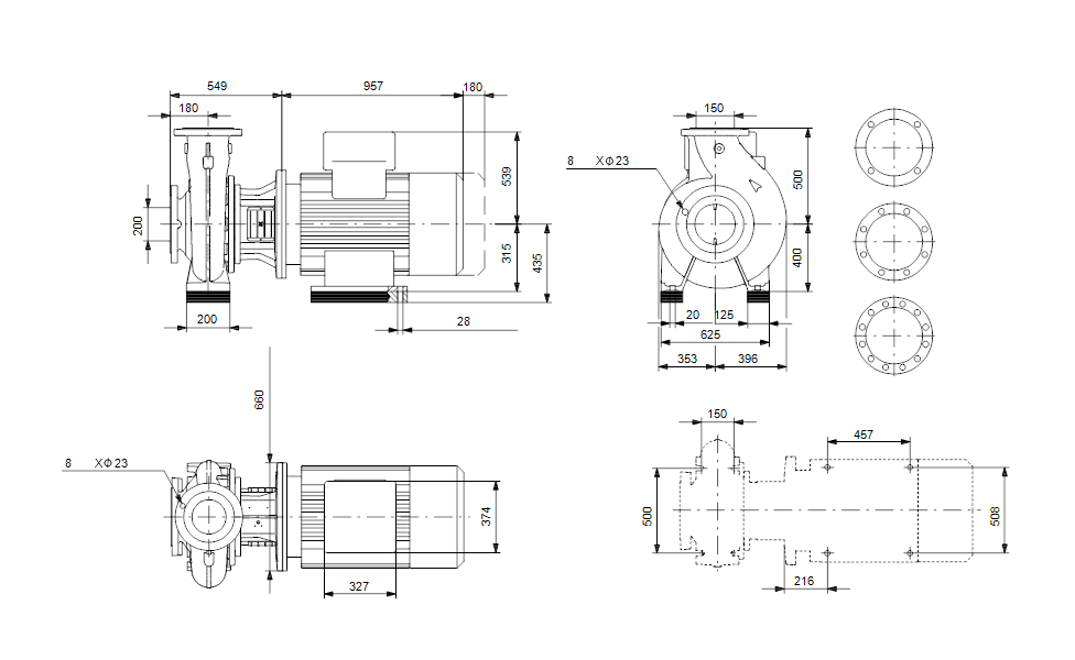 GRUNDFOS Einstufige Blockpumpe NB 150-500/459 AASF1AESBQQE2W3 Nr. 98975828