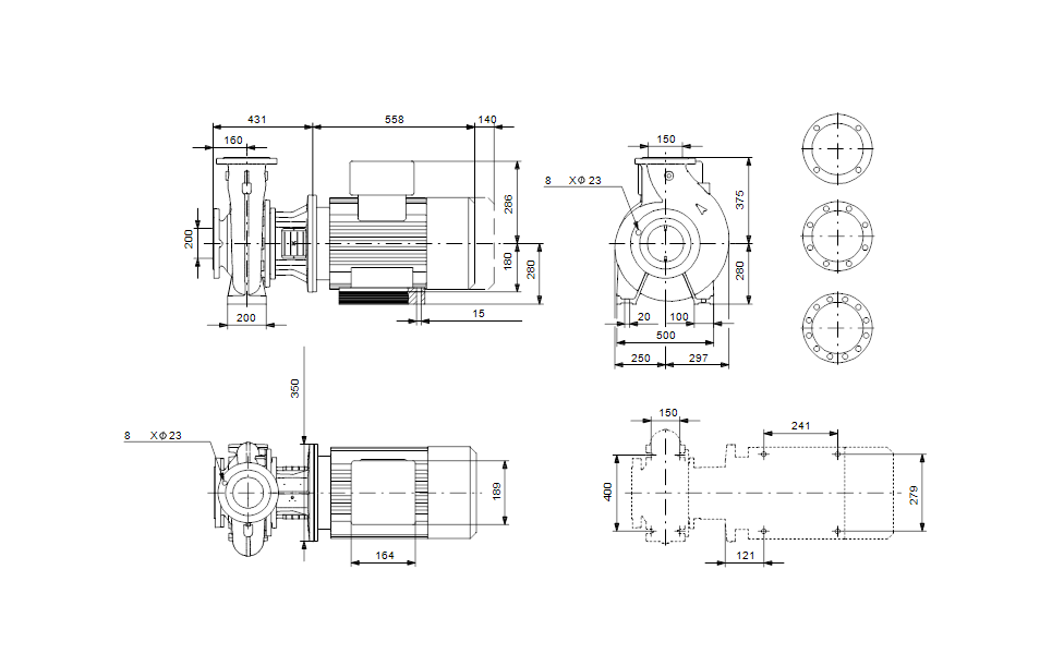 GRUNDFOS Einstufige Blockpumpe NB 150-250/230 BASF1AESBQQEPW3 Nr. 98975972