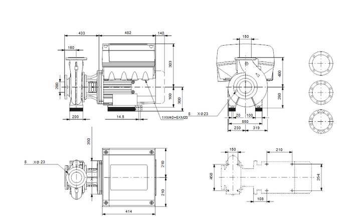 GRUNDFOS Einstufige Blockpumpe NBE 150-200/218-208 AASF1AESBQQENWA Nr. 98976056
