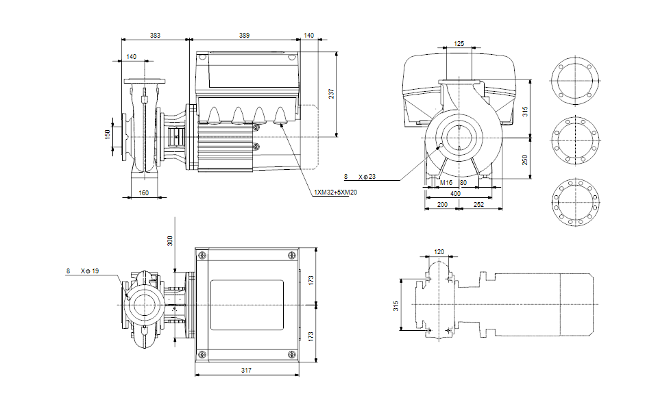 GRUNDFOS Einstufige Blockpumpe NBE 125-200/196-180 BAF2AESBQQEMWA Nr. 99101911