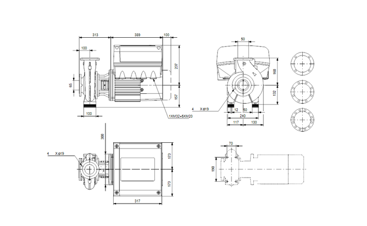 GRUNDFOS Einstufige Blockpumpe NBE 50-125/144 AASF2AESBAQEMWB Nr. 99106375
