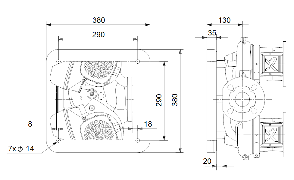 GRUNDFOS Mechanisches Zubehör Grundplatte Art. 99150055