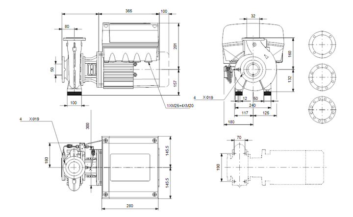 GRUNDFOS Einstufige Blockpumpe NBE 32-160/177 ASASF2AESBQQELWB Nr. 99534384